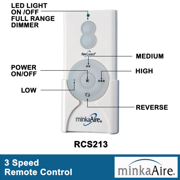 RC213 Handheld AireControl 256 Bit Ceiling Fan Remote System, image 2