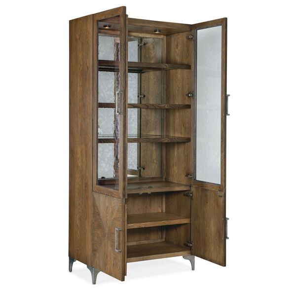 Chapman Warm Brown and Pewter Display Cabinet, image 4