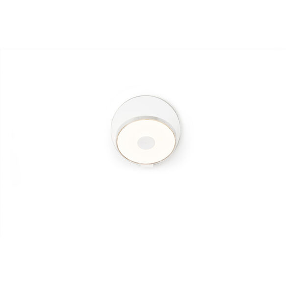 Gravy Chrome Matte White LED Plug-In Wall Sconce, image 1