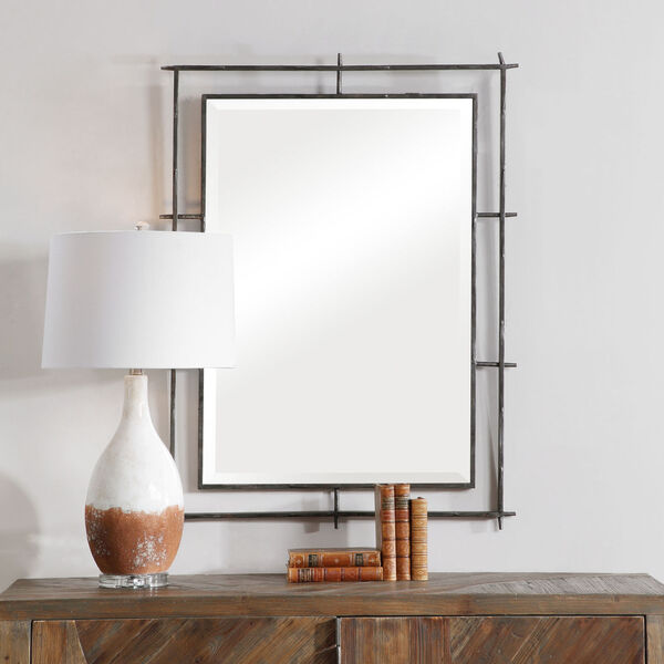 Ironworks Silver 39-Inch Industrial Mirror, image 1