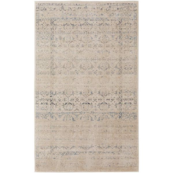 Camellia Natural Bordered Ivory Gray Area Rug, image 1