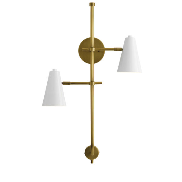 Sylvia White Two-Light Wall Sconce, image 2