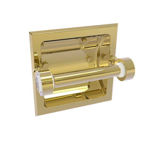 Pacific Grove Unlacquered Brass Six-Inch Recessed Toilet Paper Holder, image 1