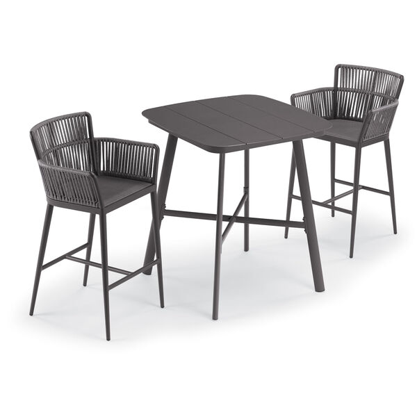 Nette and Eiland Carbon 36-Inch Square Bar Table with Two Bar Chairs, image 1