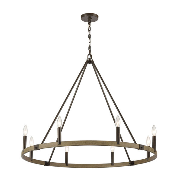 Transitions Oil Rubbed Bronze and Aspen Eight-Light Chandelier, image 1