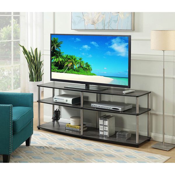 Designs2Go 3 Tier 60-Inch TV Stand in Weathered Gray, image 1
