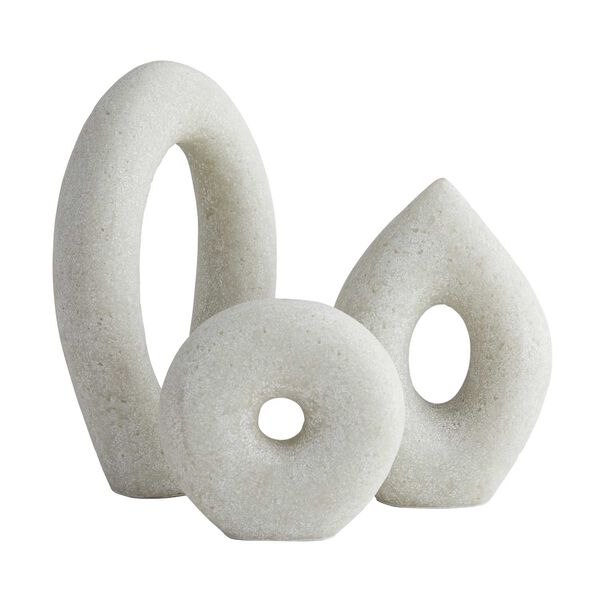 Coco White Ricestone Sculptures, Set of Three, image 1