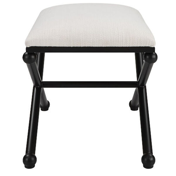 Andrews Satin Black and White Small Bench, image 3