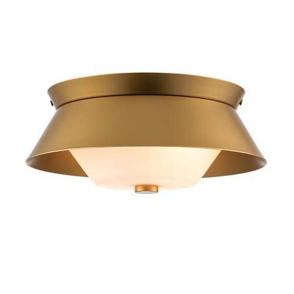 Bowtie Laquered Gold Two-Light Flush Mount, image 1