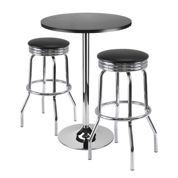 Summit 3-Piece Bar Table Set, 24-Inch Table and 2 Stools, image 1
