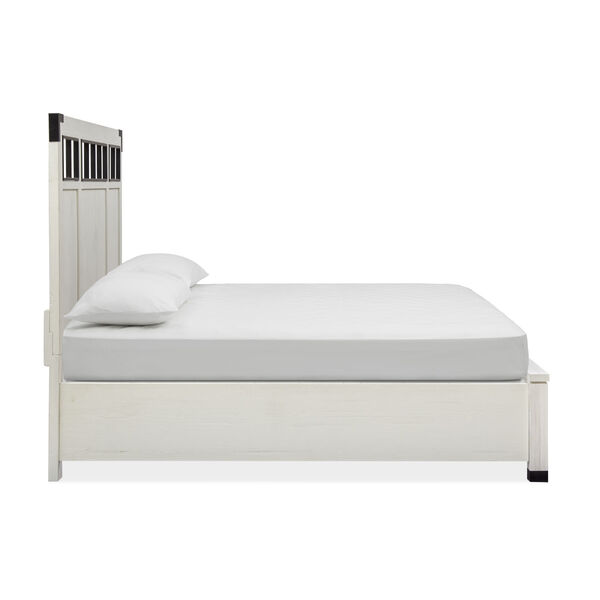 Harper Springs White Queen Bed with Metal Wood Headboard, image 3