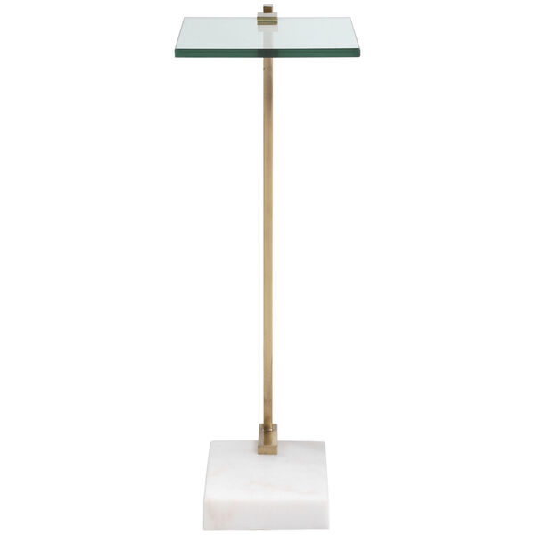 Butler Brushed Brass and White Accent Table, image 5