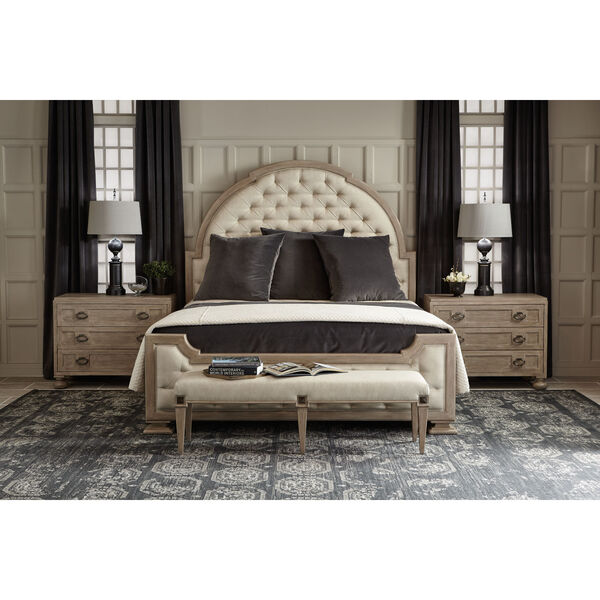 Santa Barbara Sandstone Upholstered Tufted Panel King Bed, image 4