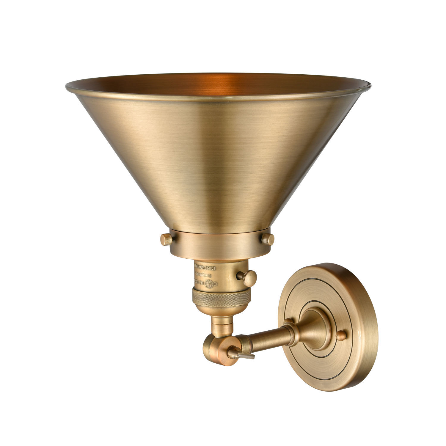 Brushed Brass Innovations 203SW-BB-G2 1 Light Sconce with a High-Low-Off Switch