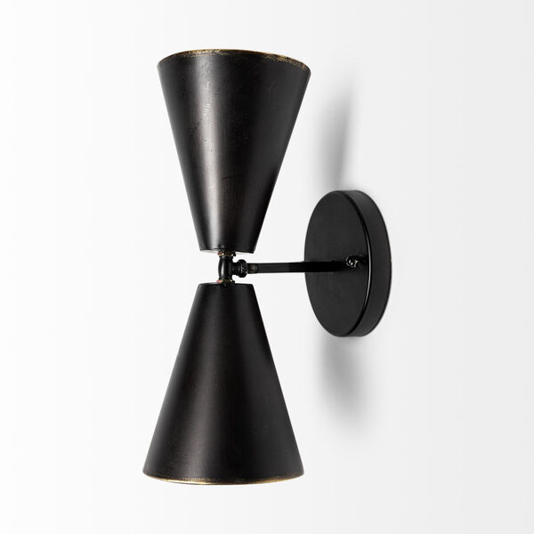 Eris II Black and Gold Two-Light Wall Sconce, image 3