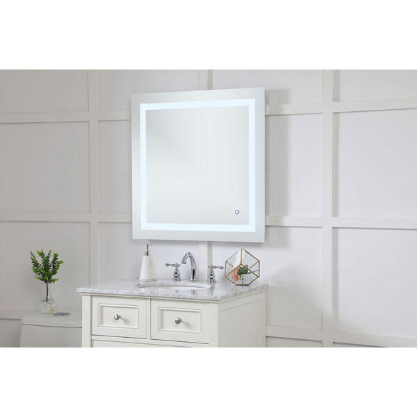 Helios Silver 30 x 30 Inch Aluminum Touchscreen LED Lighted Mirror, image 5