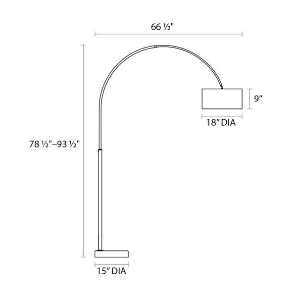 Arc Shade Satin Nickel 78.5-Inch One Light Floor Lamp, image 4