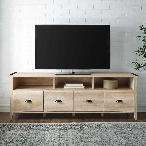 Clair White Oak TV Stand with Four Drawers, image 4
