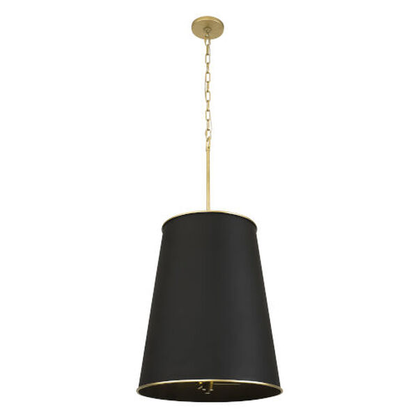 Coco Matte Black and French Gold Nine-Light Foyer Pendant, image 1