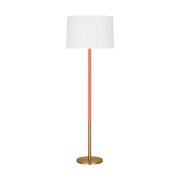 Monroe Burnished Brass Pink One-Light Floor Lamp, image 1