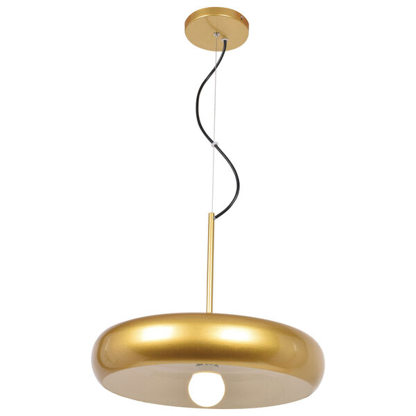 Bistro Gold and White 16-Inch LED Pendant, image 1