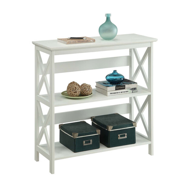 Selby White 33-inch Three Tier Bookcase, image 2