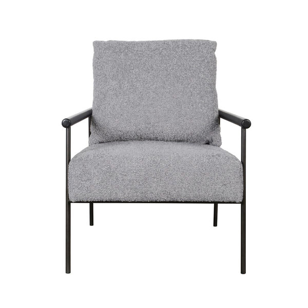 Eliicott Soft Gray and Black Upholstered Arm Chair, image 1