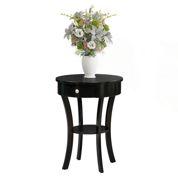 Aster Black Rubber Wood End Table, image 2