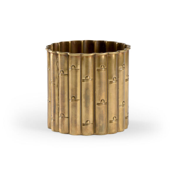 Brass  Bamboo Planter, image 1