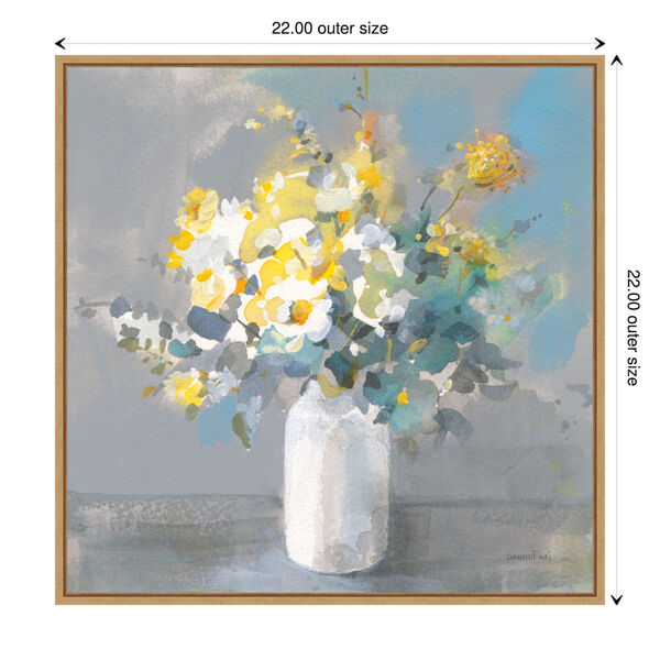 Danhui Nai Brown Touch of Spring I White Vase 22 x 22 Inch Wall Art, image 3