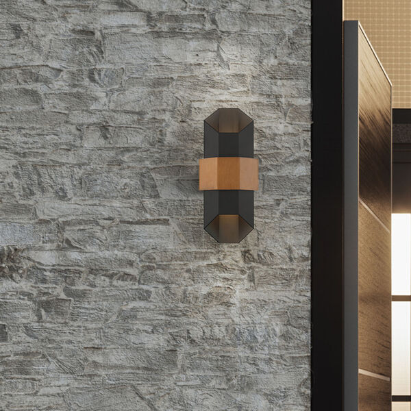 Chasm Matte Black 15-Inch Integrated LED One-Light Outdoor Lantern, image 6