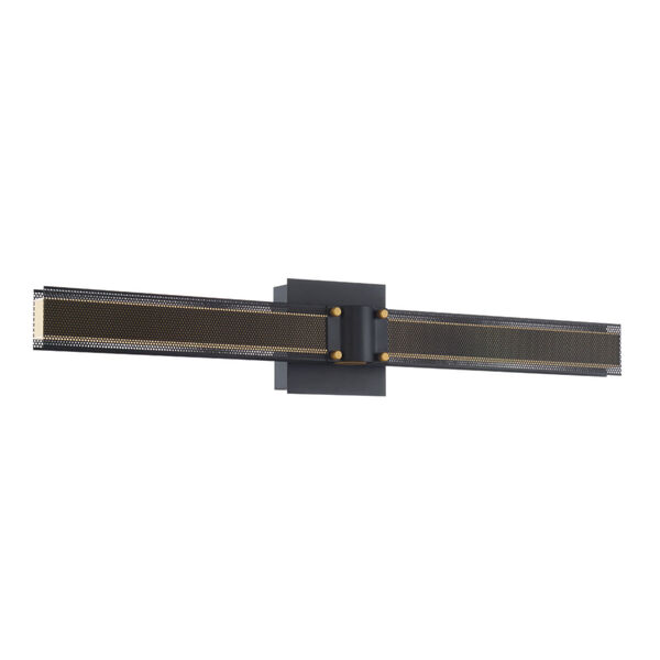 Admiral Matte Balck and Gold LED Wall Sconce, image 1