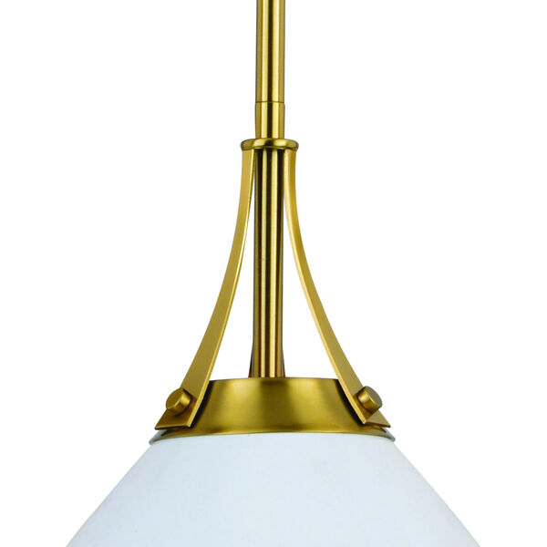 Dayna Satin Brass Glossy White with Matte White One-Light Pendant, image 4