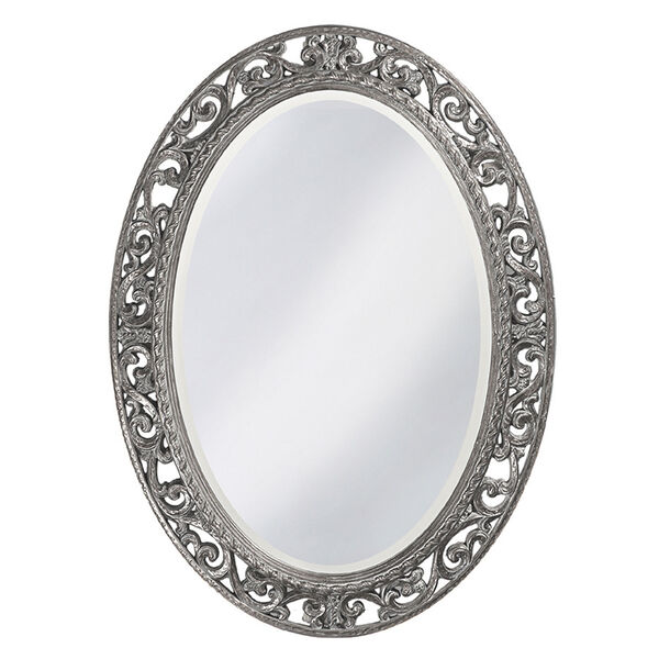 Suzanne Glossy Nickel Oval Mirror, image 1