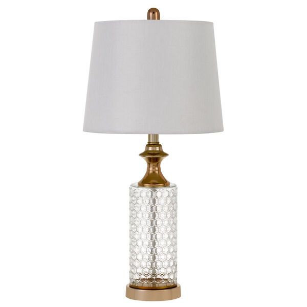 Breda Brass and Clear One-Light Lamp Set, image 1