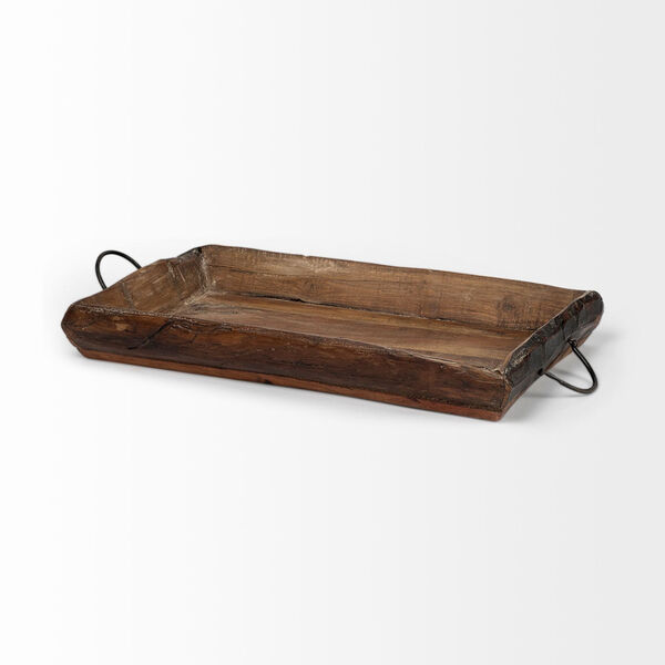 Durone Brown Wooden Live Edge Serving Tray, Set of 2, image 2