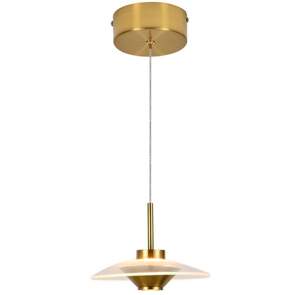 Ferrara Antique Brass Adjustable Integrated LED Pendant, image 3
