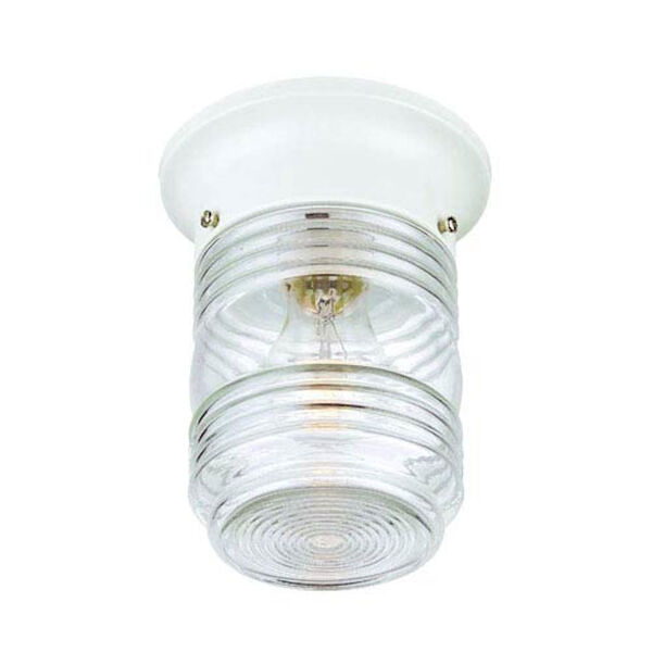Builders Choice White One-Light Ceiling Fixture, image 1