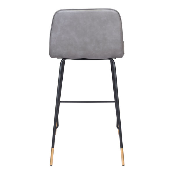 Var Gray, Black and Gold Counter Height Bar Stool, image 5