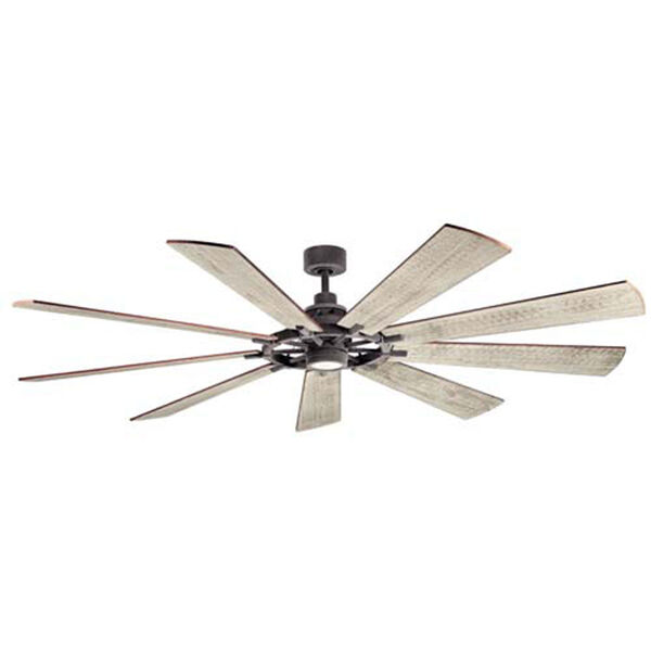 Hammersmith Weathered Zinc and Weathered White 85-Inch LED Ceiling Fan, image 1