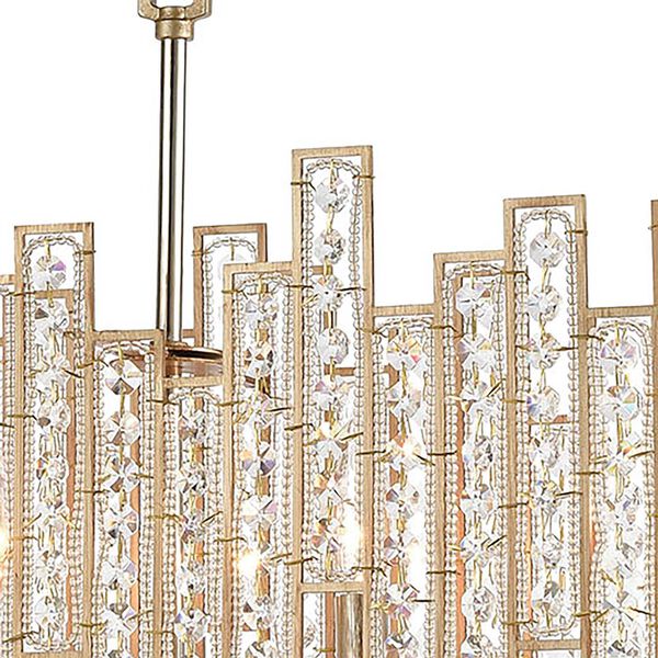 Equilibrium Matte Gold and Polished Nickel Five-Light 34-Inch Pendant With Clear Crystal, image 5