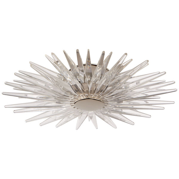 Quincy Small Flush Mount in Polished Nickel with Clear Acrylic by Chapman and Myers, image 1