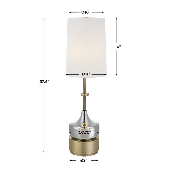 Como Chrome and Antique Brass One-Light Table Lamp, image 3