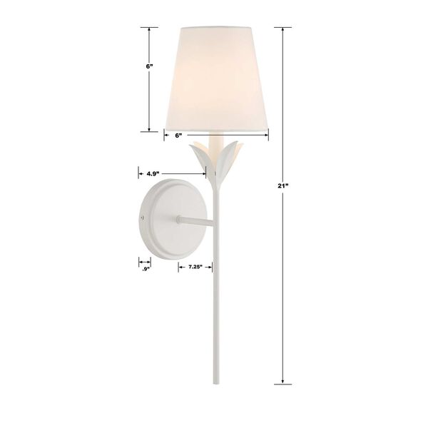 Broche Matte White One-Light Wall Sconce, image 3