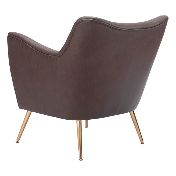 Zoco Vintage Brown and Gold Accent Chair, image 5