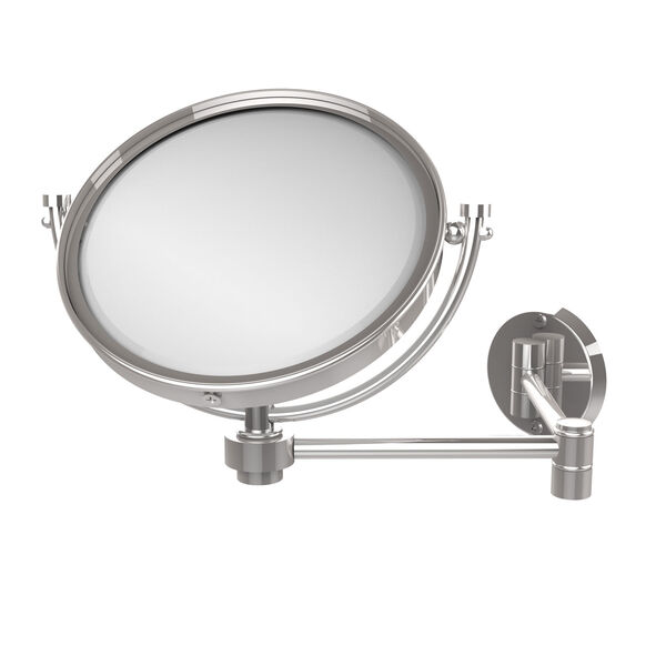 8 Inch Wall Mounted Extending Make-Up Mirror 2X Magnification, Polished Chrome, image 1