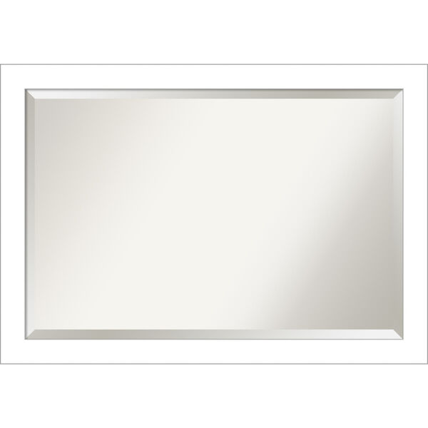 Wedge White Bathroom Vanity Wall Mirror, image 1