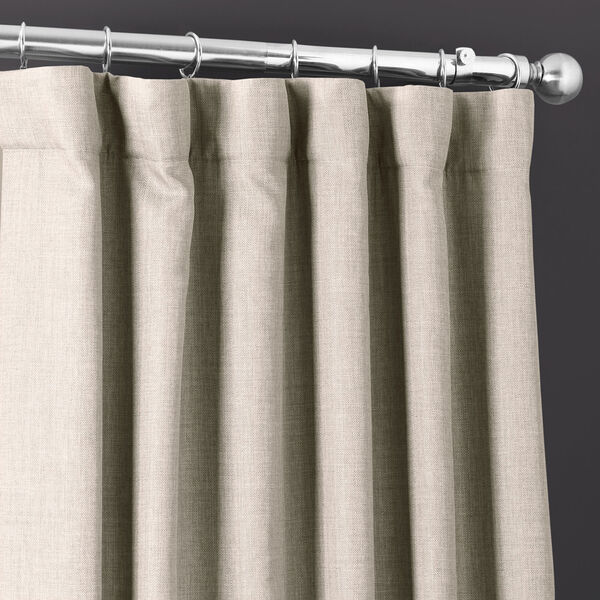 Italian Faux Linen Taupe Gray 50 in W x 96 in H Single Panel Curtain, image 3