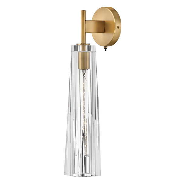 Cosette Heritage Brass One-Light Wall Sconce with Clear Crystal Glass, image 1