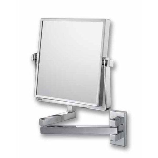 Mirror Image Chrome Square Double Arm Wall Mirror, image 1